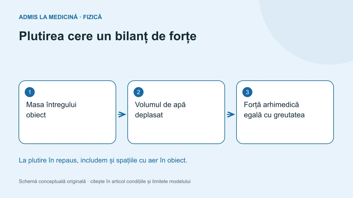 Plutirea cere un bilanț de forțe. Schemă conceptuală originală Admis la Medicină.