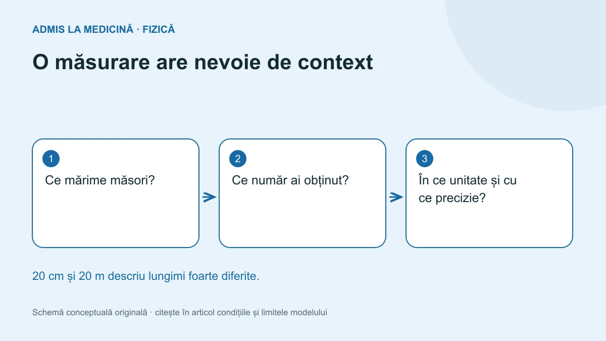O măsurare are nevoie de context. Schemă conceptuală originală Admis la Medicină.