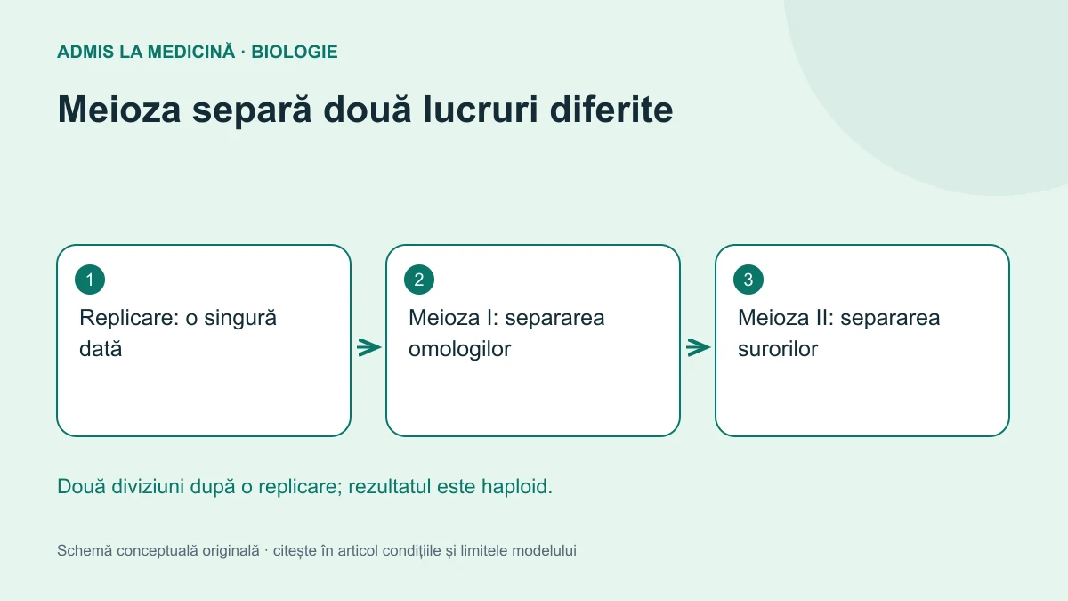 Meioza separă două lucruri diferite. Schemă conceptuală originală Admis la Medicină.