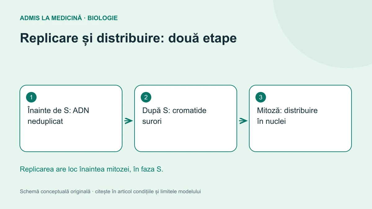 Replicare și distribuire: două etape. Schemă conceptuală originală Admis la Medicină.