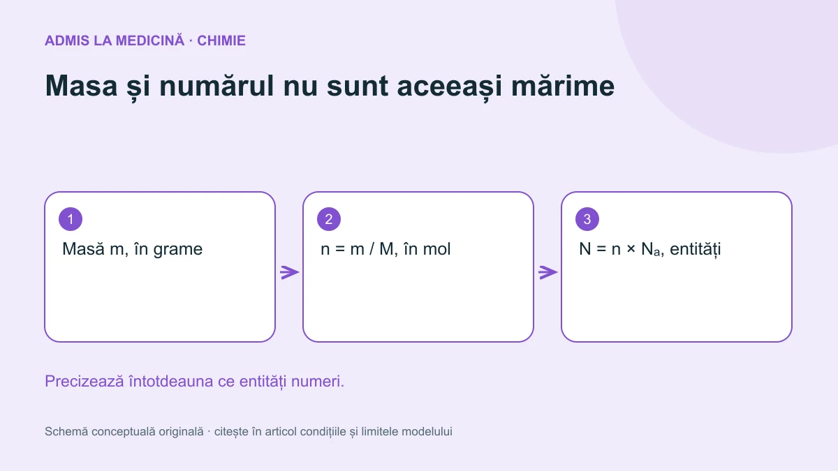 Masa și numărul nu sunt aceeași mărime. Schemă conceptuală originală Admis la Medicină.