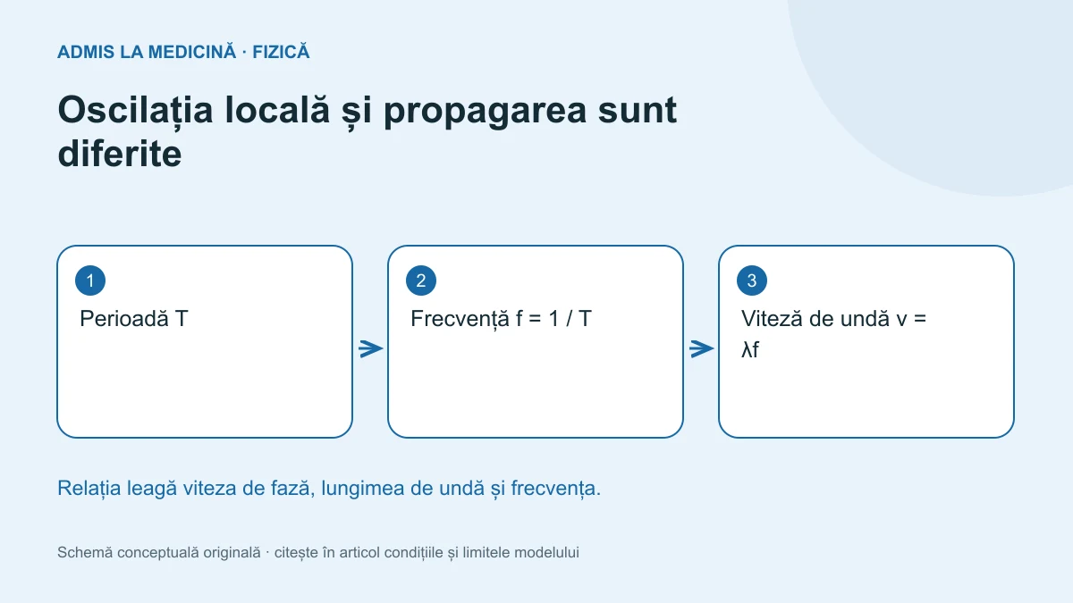 Oscilația locală și propagarea sunt diferite. Schemă conceptuală originală Admis la Medicină.