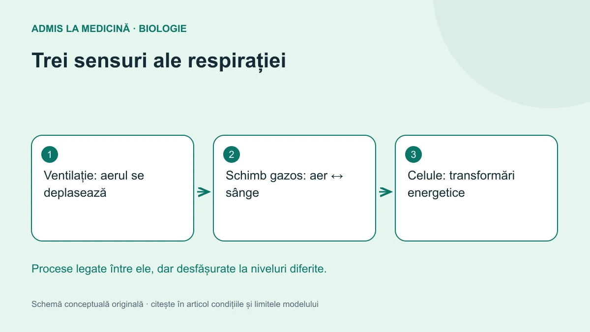 Trei sensuri ale respirației. Schemă conceptuală originală Admis la Medicină.